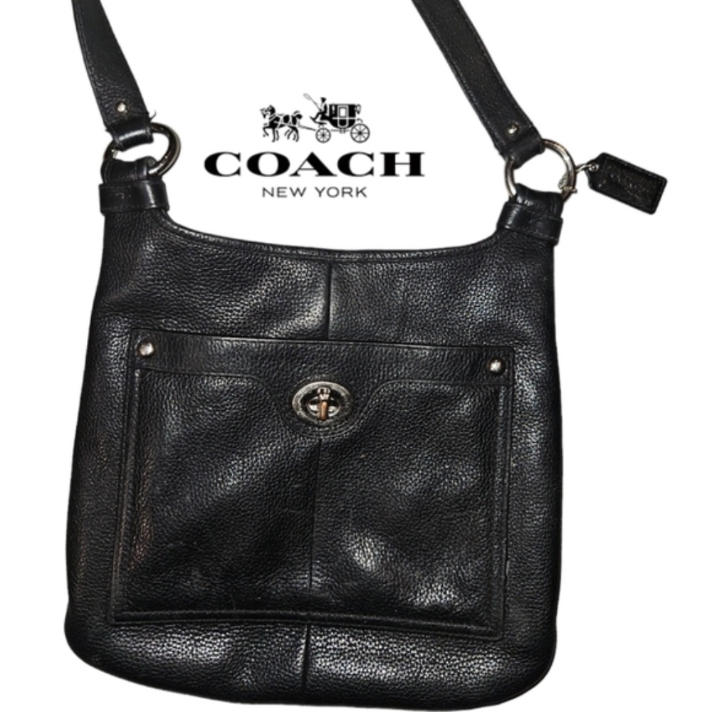 Coach Penelope slim black leather crossbody bag